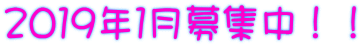 2019年1月募集中!!