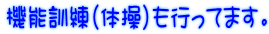 機能訓練(体操)も行ってます。